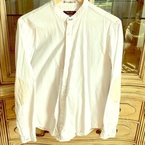 White linen button down shirt